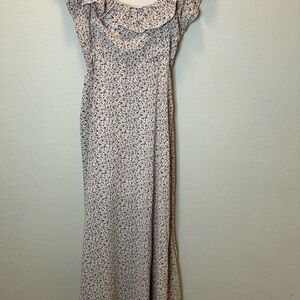 ELLISON Woman Floral Print Open Front Maxi Dress Size M. #122